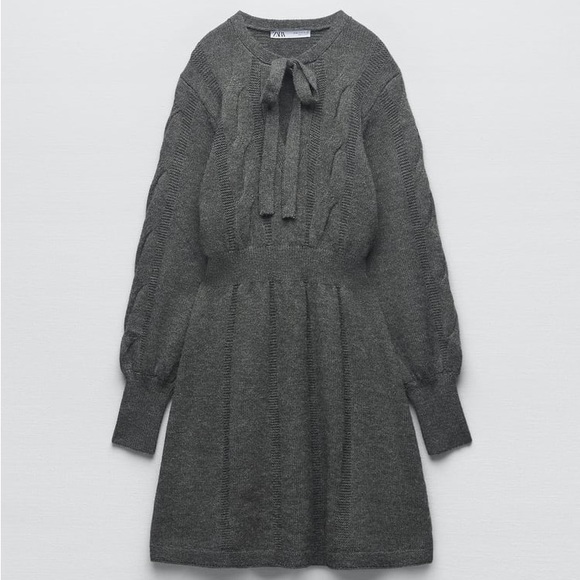 ZARA CABLE-KNIT DRESS - Picture 5 of 8